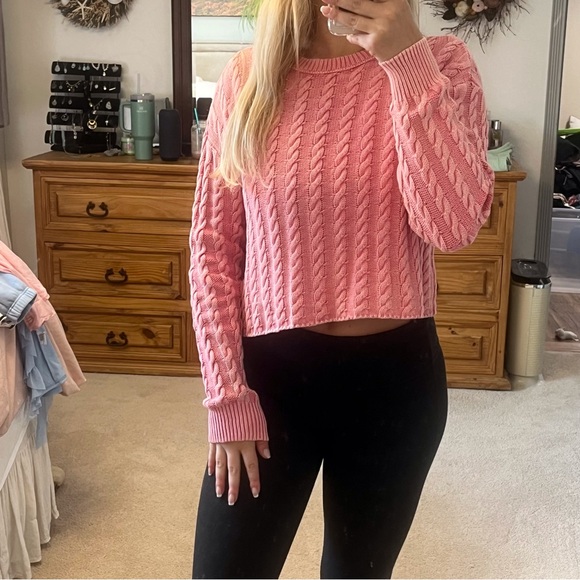 Lucky Brand Sweaters - Lucky Brand cropped pink sweater